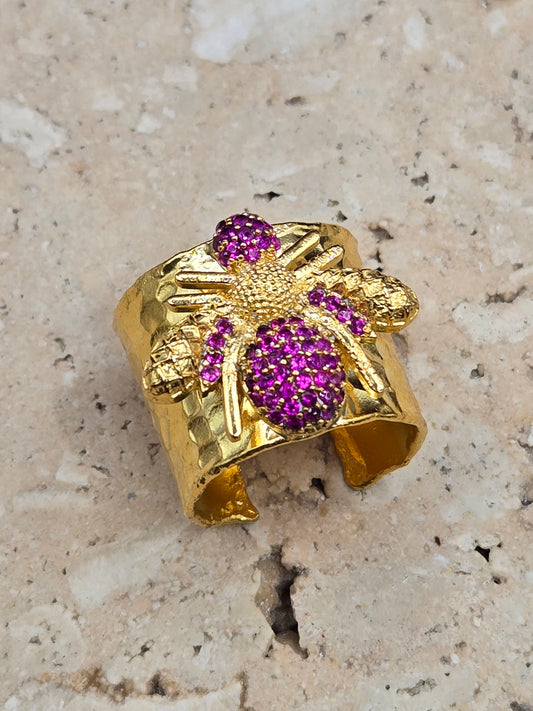 Sortija con abeja, color oro, ajustable