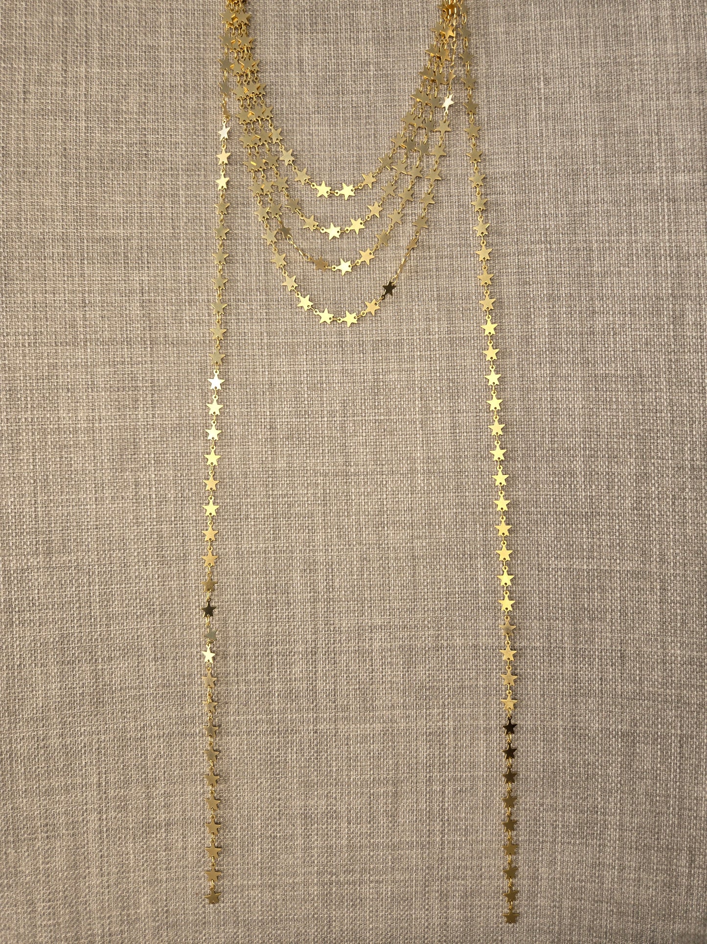 Collar "mil y una estrella", color oro, largo