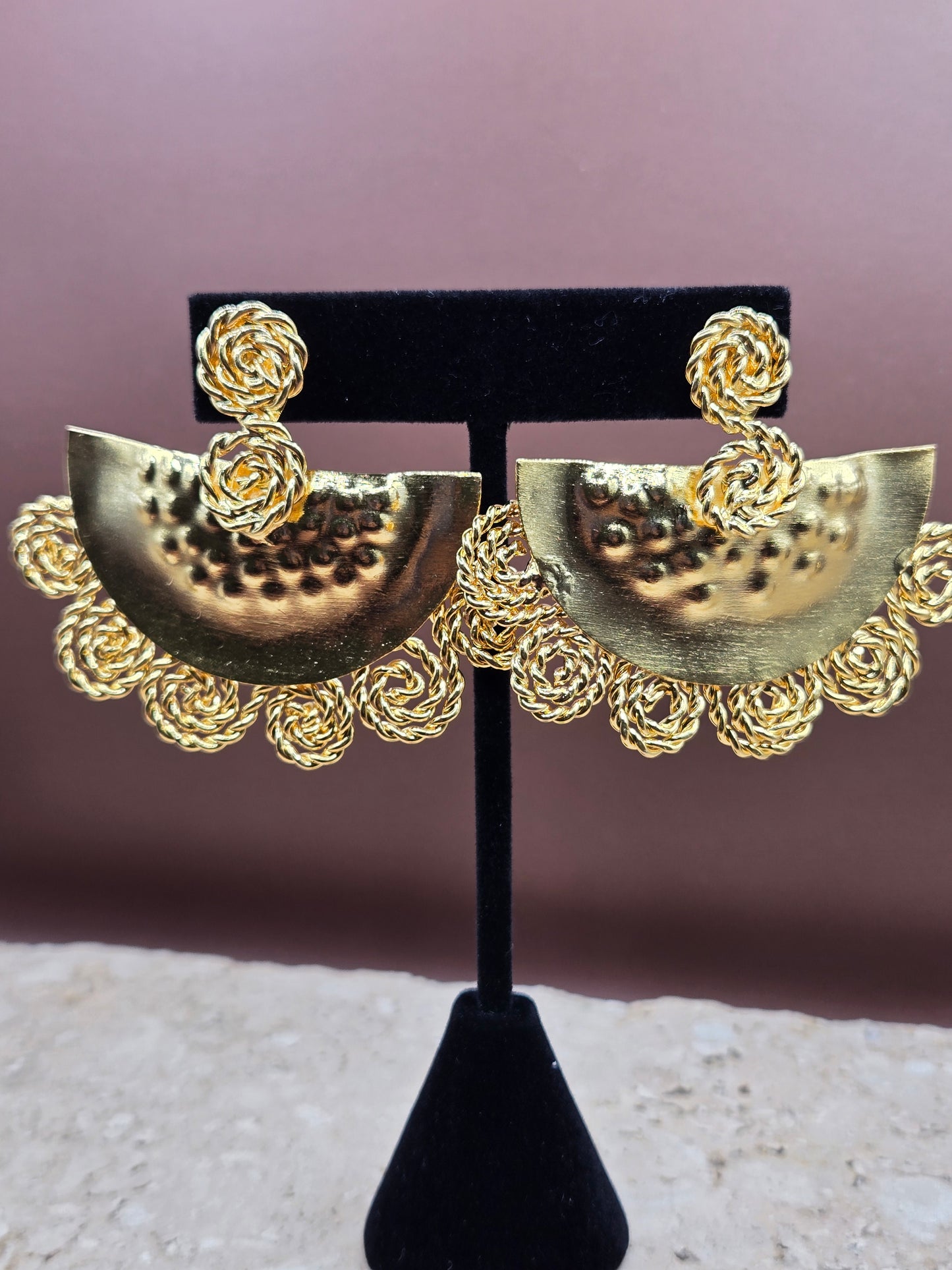 Pantallas abanico, color oro