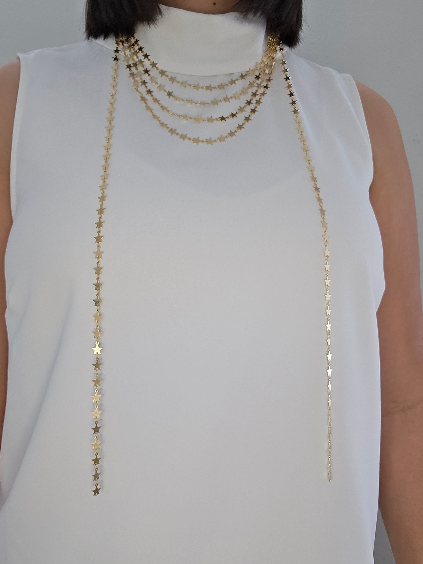 Collar "mil y una estrella", color oro, largo