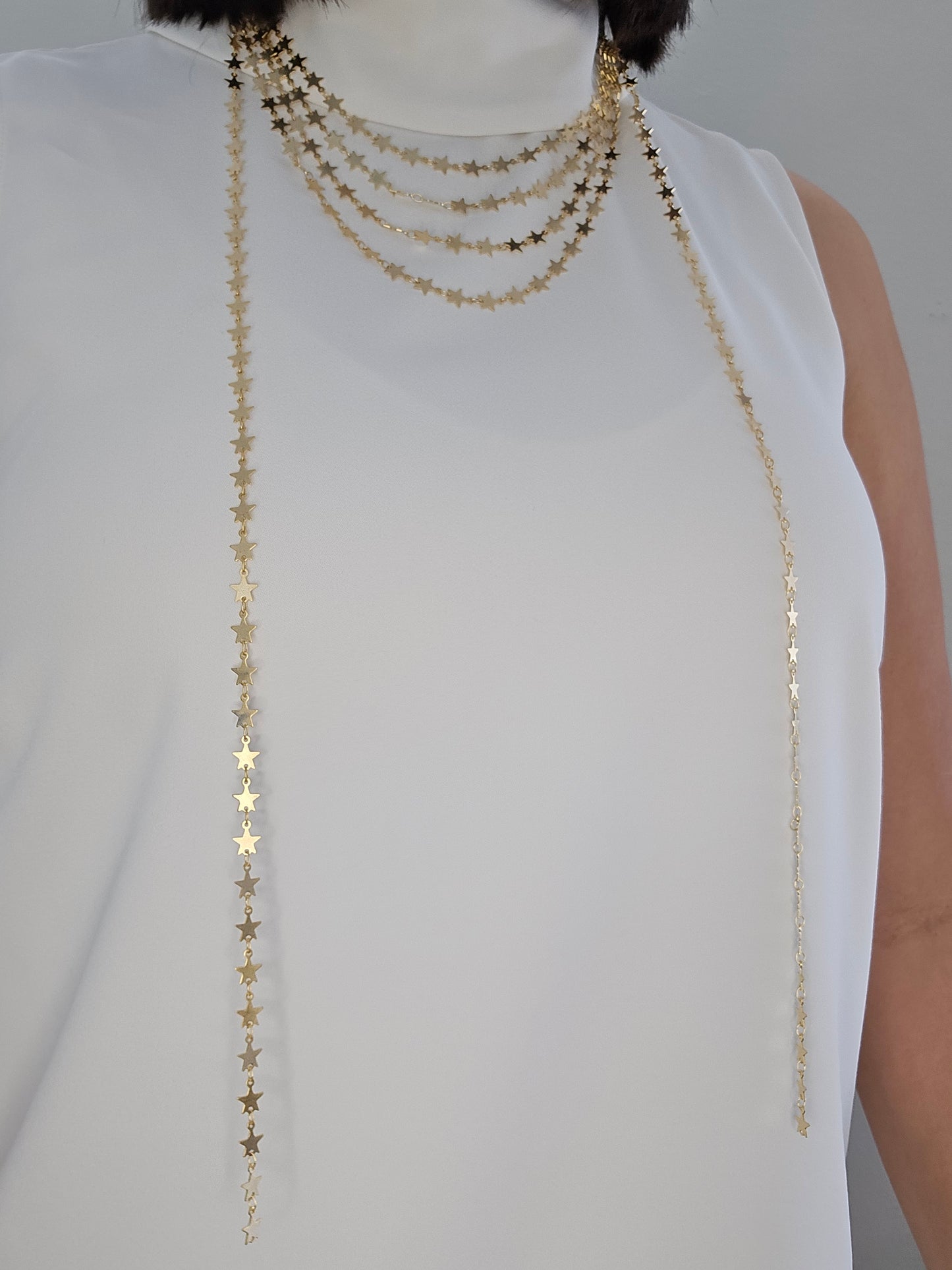 Collar "mil y una estrella", color oro, largo