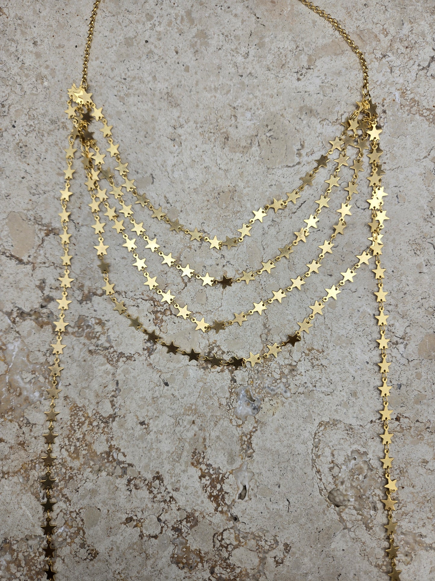 Collar "mil y una estrella", color oro, largo