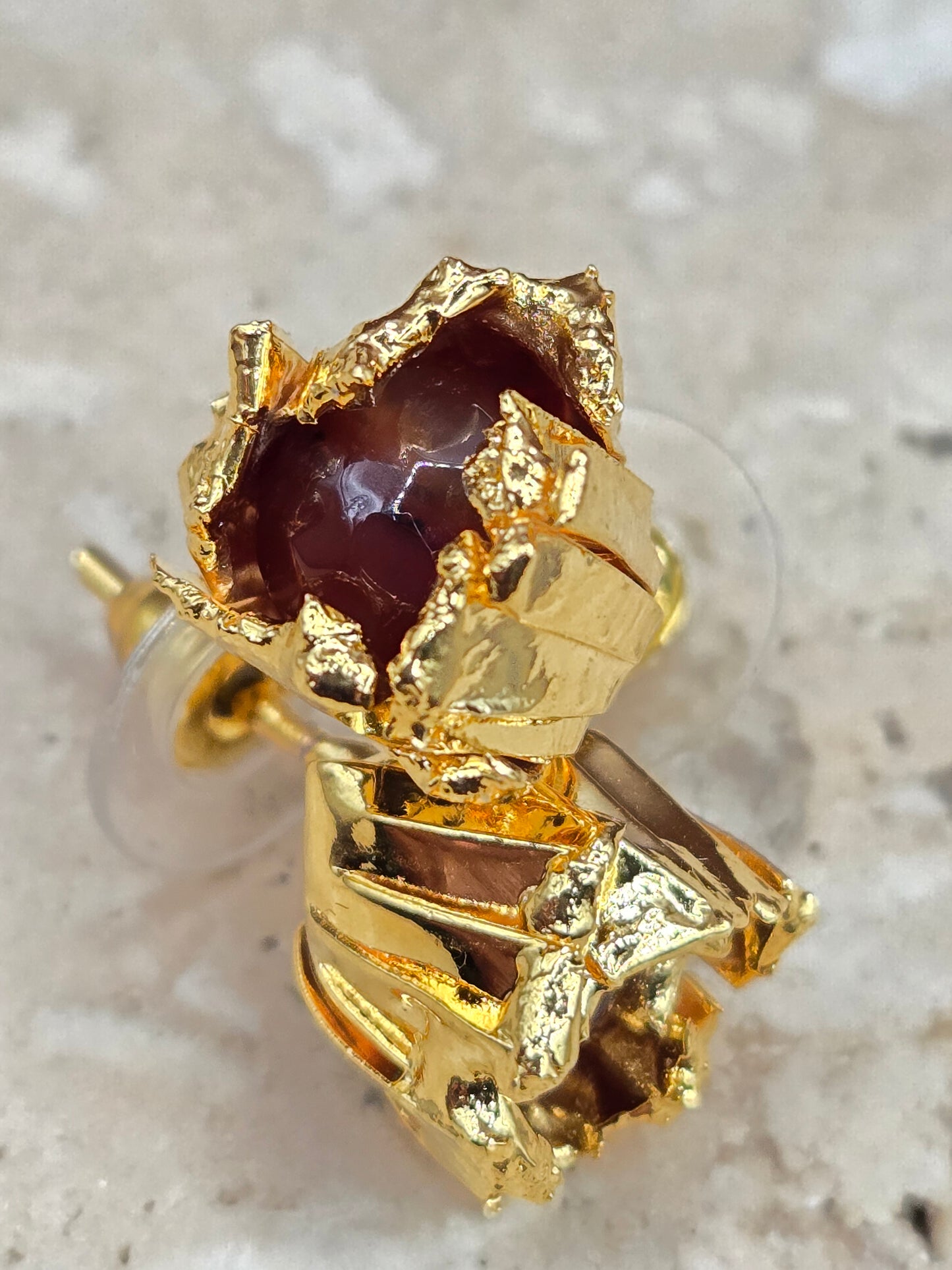 Pendiente de piedra, color oro, varios colores