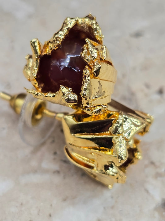 Pendiente de piedra, color oro, varios colores