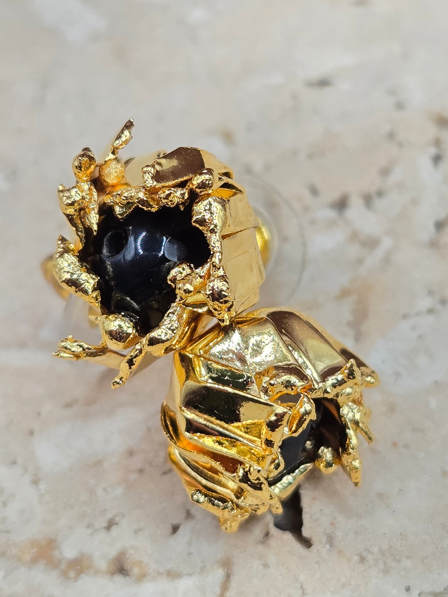 Pendiente de piedra, color oro, varios colores